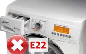 מכונת הכביסה של קייזר מציגה שגיאה E22