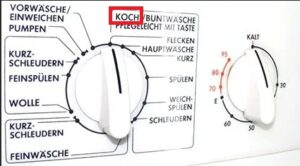 Jak přeložíte „Koch“ na pračce?