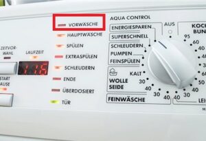 Comment traduire Vorwasche sur une machine à laver