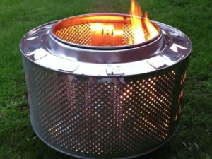 How to make a fireplace from a washing machine drum?