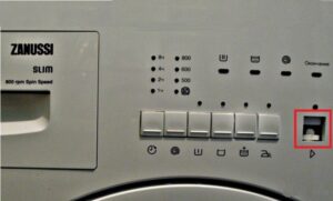 כפתור ההפעלה במכונת הכביסה תקוע