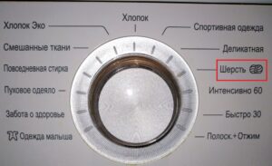 Fonction laine dans la machine à laver automatique LG