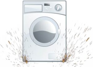 Scintille sotto la lavatrice durante il lavaggio