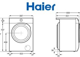 Mga sukat ng Haier washing machine