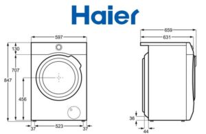 Dimensioni della lavatrice Haier