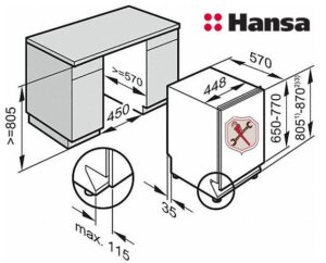 Как да инсталирате съдомиялна машина Hansa
