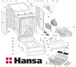Pag-disassemble ng Hansa dishwasher