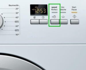 Modul Speed ​​​​Perfect pe o mașină de spălat Bosch