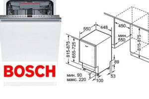 Bosch indaplovės matmenys