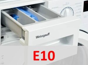 Klaidos kodas E10 Weissgauff skalbimo mašinoje