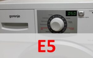 Klaidos kodas E5 skalbimo mašinoje Gorenje
