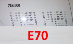 Błąd E70 w pralce Zanussi
