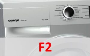 Erro F2 na máquina de lavar Gorenje