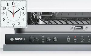 Oras ng paglilinis sa isang dishwasher ng Bosch