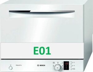 Erro E01 em uma máquina de lavar louça Bosch