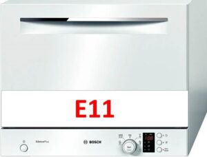 Erro E11 em uma máquina de lavar louça Bosch