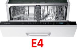 Erro E4 na máquina de lavar louça Samsung