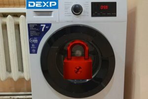 Paano i-unlock ang pinto ng isang Dexp washing machine