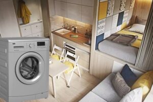 Où placer une machine à laver dans un petit appartement
